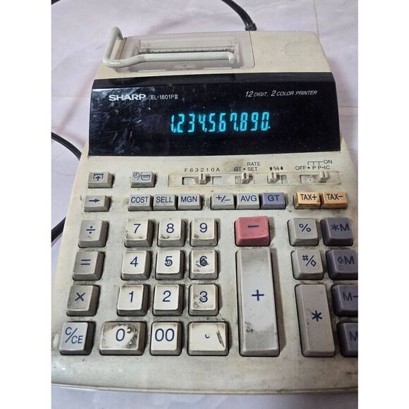 Sharp EL-1801P 12 Digit Electric Calculator - Picture 4 of 5